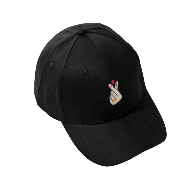 Mũ Lưỡi Trai Thêu Hình Trái Tim 22 Màu Sắc Tùy Chọn Phong Cách Hàn Quốc