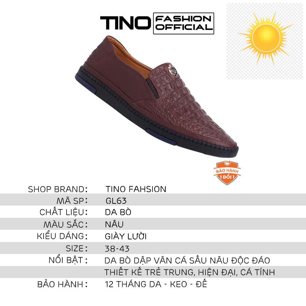 ️🥇 Giày lười da bò Tino dập nhiệt vân cá sấu GL63 ️🥇