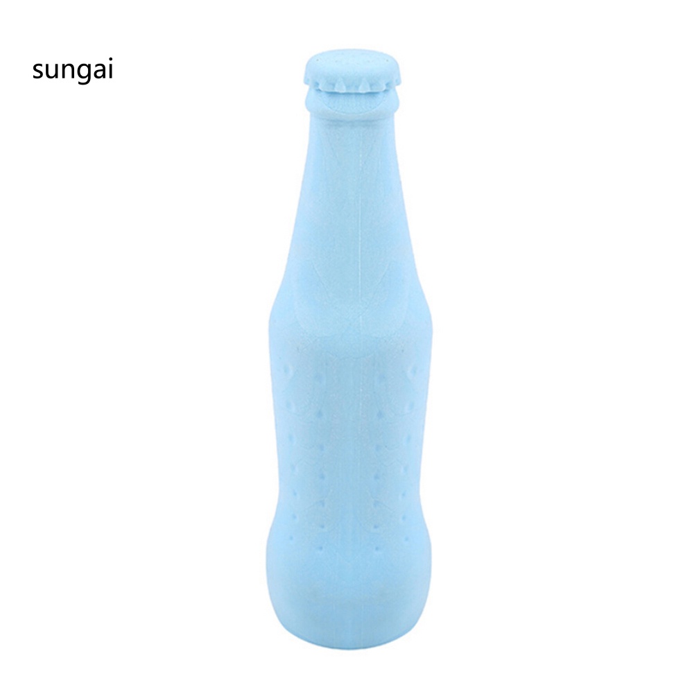 SUN_ 2Pcs Pet Dog TPR Scented Bottle Shape Bite-resistant Interactive Play Chew Toy