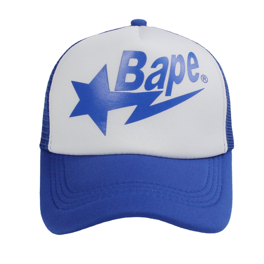 Bape Mũ Lưỡi Trai Phối Lưới In Chữ Thời Trang Cho Nam Nữ