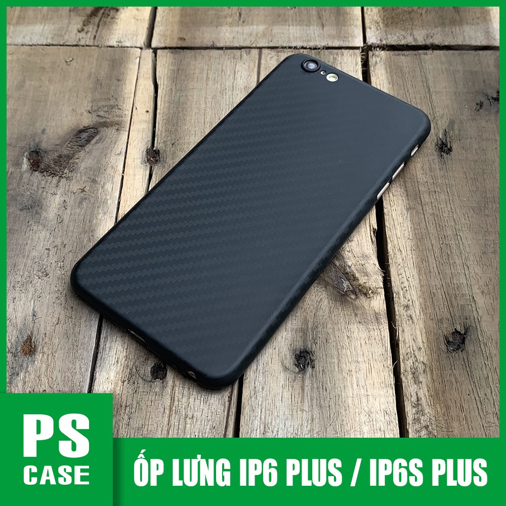 Ốp lưng siêu mỏng, vân carbon dành cho iPhone 6 Plus / iPhone 6S Plus - Màu đen - PS Case Phân Phối