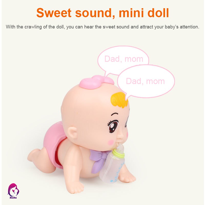 Đồ chơi hình em bé tập bò giáo dục cho bé kèm nhạc