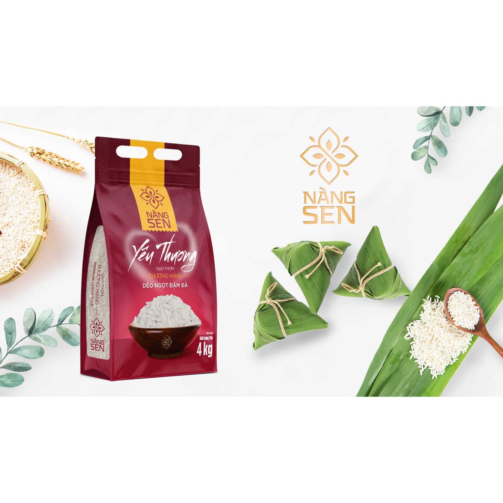 Gạo thơm thượng hạng Nàng Sen Yêu Thương 4kg - ST25 | BigBuy360 - bigbuy360.vn