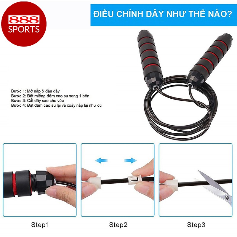 Dây nhảy lõi thép, siêu bền, đẹp, rẻ vô địch, dùng thể dục, thể thao, gym, yoga, giảm cân, cardio