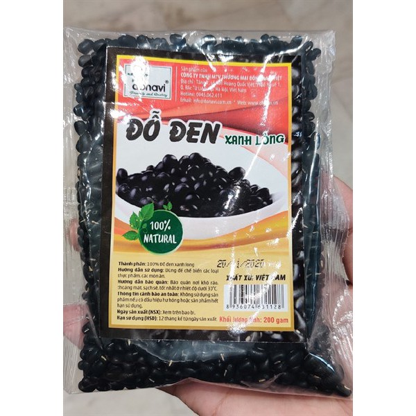 Đậu đen xanh lòng Donavi (Đỗ đen xanh lòng) 100% sạch tự nhiên gói 200g