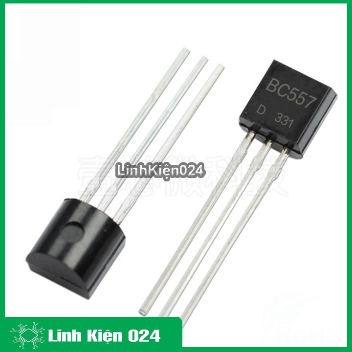 Linh kiện bán dẫn BC557 TO-92 TRANS NPN dòng 0.1A điện áp 45V