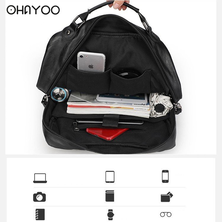 Balo da cao cấp Hàn Quốc chống nước laptop 15,6 inch hai túi trước |𝑶𝒉𝒂𝒚𝒐𝒐- 𝑩𝒂𝒍𝒐 𝒅𝒂 𝑯𝒂̀ 𝑵𝒐̣̂𝒊