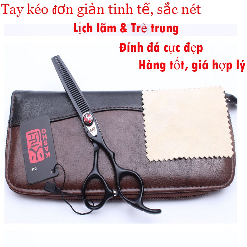 BỘ KÉO CẮT TÓC NHẬT KSVQ1 NHẬP KHẨU SẮC BÉN BỀN BỈ (MUA MỘT BỘ KÉO TẶNG BAO DA+LỌ DẦU+KHÓA KÉO +2 LƯỢC