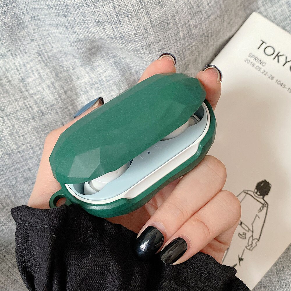 Vỏ bọc bảo vệ hộp sạc tai nghe Samsung Galaxy Buds/ Galaxy Buds Plus bằng nhựa cứng họa tiết vân kim cương màu nhám
