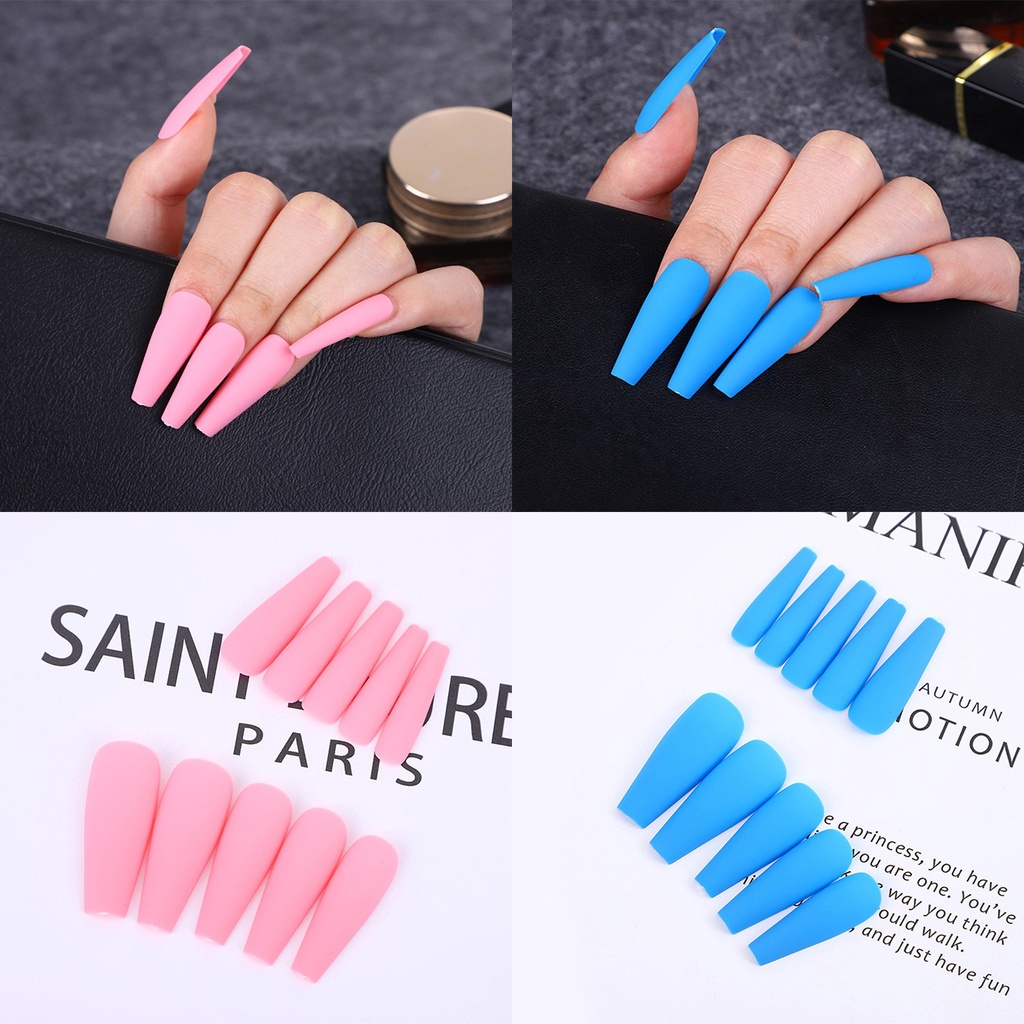 [Hàng mới về] 24 Móng tay giả thời trang cho nữ kèm phụ kiện