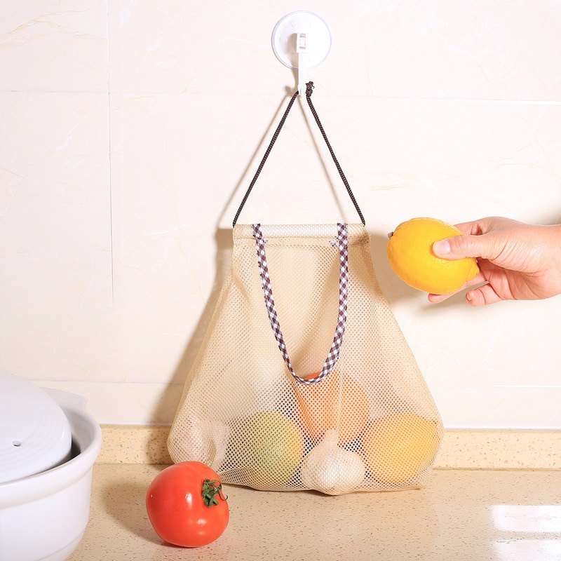 Túi Lưới Đựng Hành Tỏi Rau Củ Dạng Gập Thoáng Khí Có Thể Tái Sử Dụng