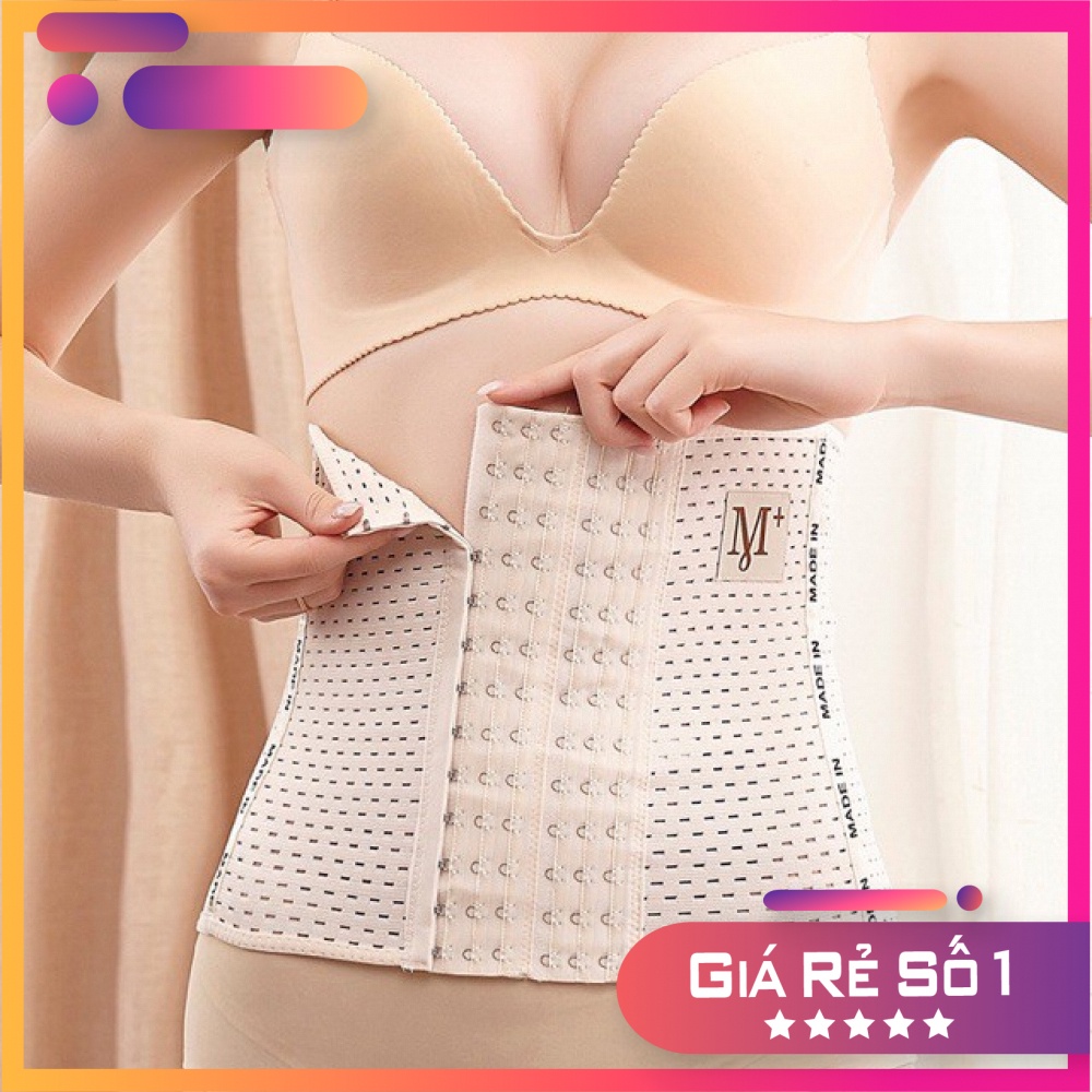 Đai Nịt Bụng Gen Định Hình Thon Gọn Vòng Eo 6 Nấc Cài Chống Cuộn
