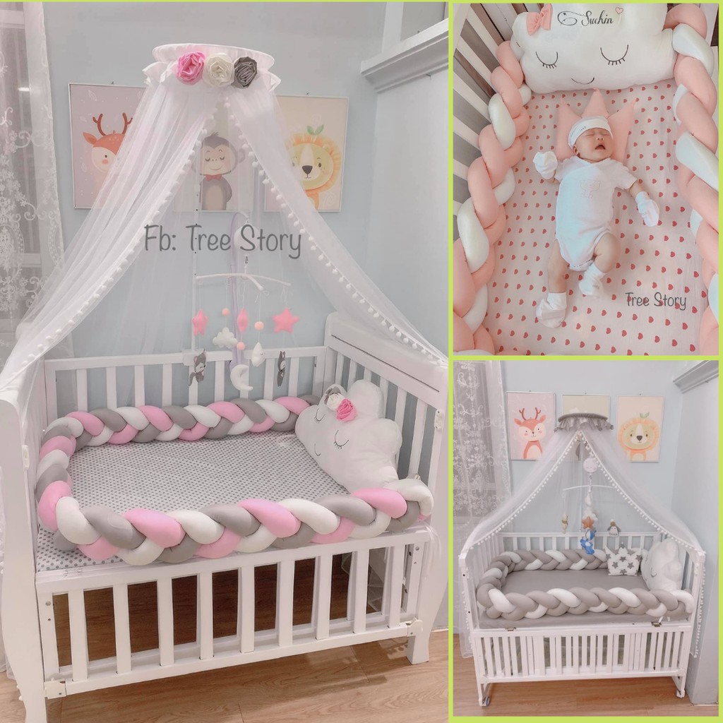 Quây cũi xoắn handmade tết 3 Tree Story, quây sam chặn cũi cho bé