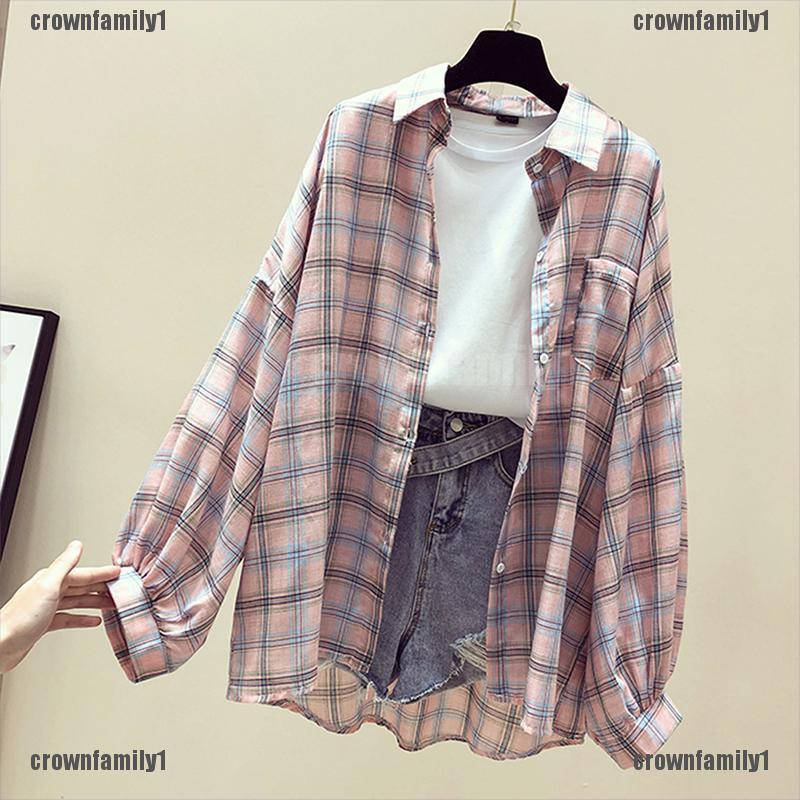 Áo Khoác Sơ Mi Kẻ Sọc Ca Rô Dáng Rộng Kiểu Hồng Kông Retro Cá Tính