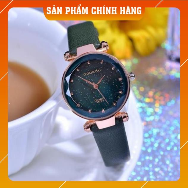 Đồng hồ nữ Doukou 3422 hàng chính hãng dây da mặt sao trời | BigBuy360 - bigbuy360.vn