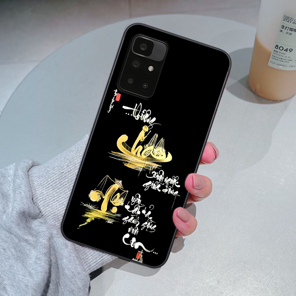 Ốp lưng Xiaomi Redmi 10 phiên bản cha mẹ - vợ chồng- chữ thư pháp Tâm, nhẫn, phúc lộc thọ cực đẹp và ý nghĩa