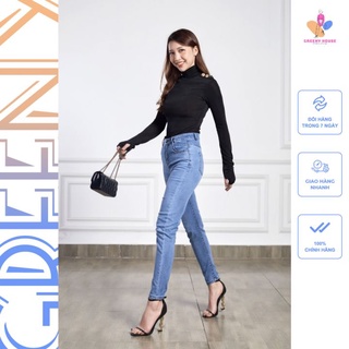 Quần Jean Nữ, Quần Bò Ống Đứng Túi Tròn Co Dãn, Quần Jean Nữ J003