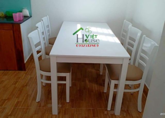 Bộ bàn ăn 6 ghế màu gỗ TN