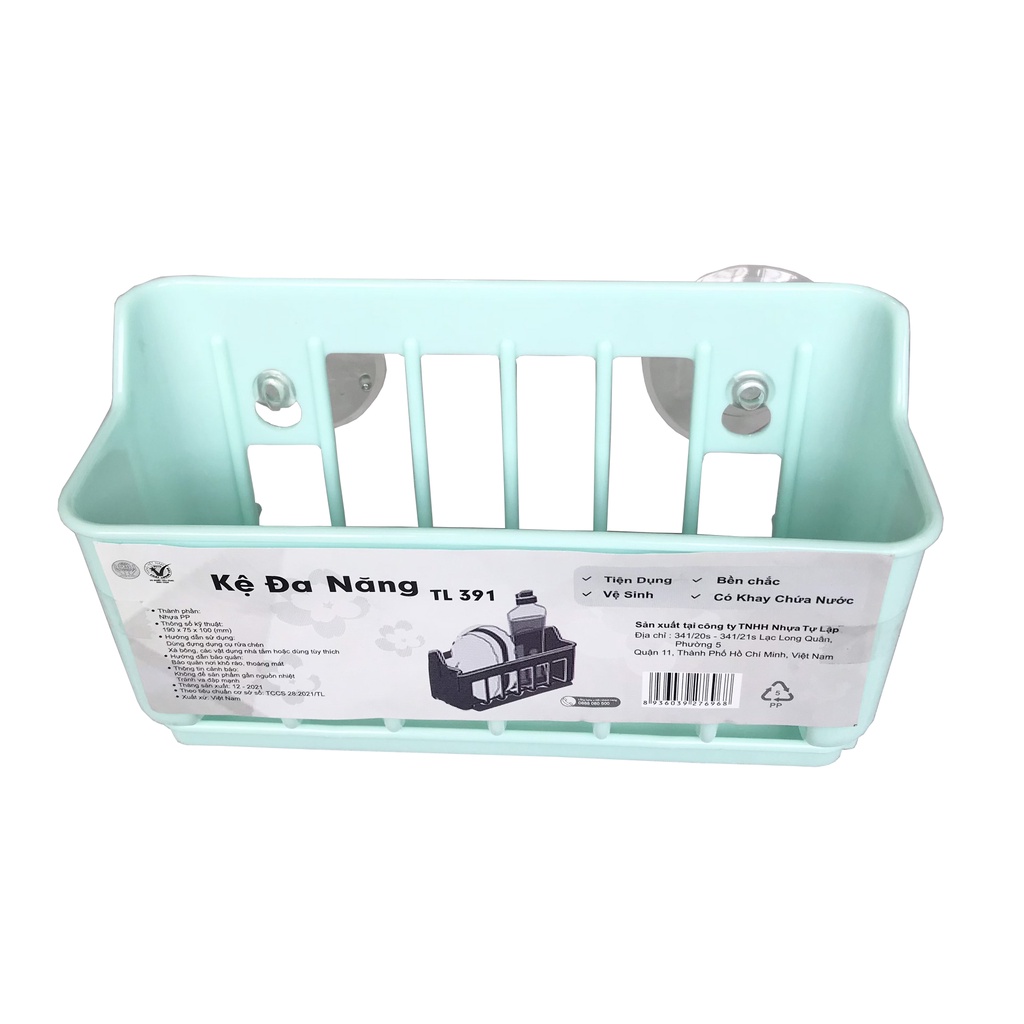 Kệ nhà tắm đa năng hít chân không có khay thoát nước 391