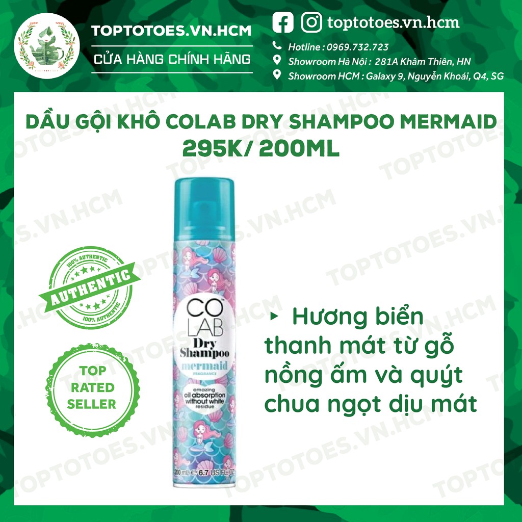 Xịt gội khô Colab Dry Shampoo giữ tóc sạch, bồng bềnh
