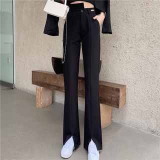Quần tây ống xẻ lưng cao thấp cá tính phá cách