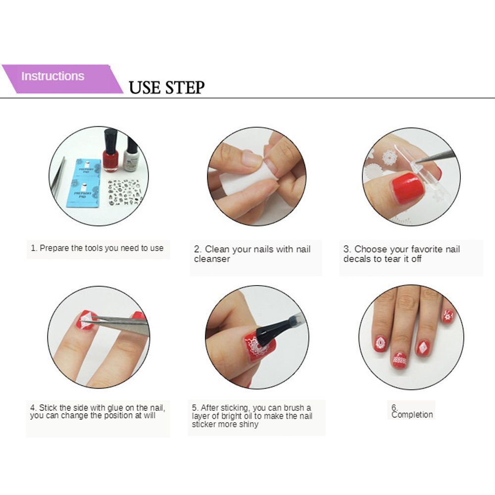 [Hàng mới về] Miếng dán trang trí móng tay họa tiết hoa/ngôi sao thiết kế xinh xắn diy