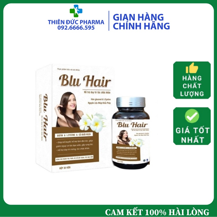 Blu Hair – Hỗ Trợ Giảm Rụng Tóc, Giảm Tóc Bạc, Kích Thích Mọc Tóc Duy Trì Mái Tóc Đen Óng Ả
