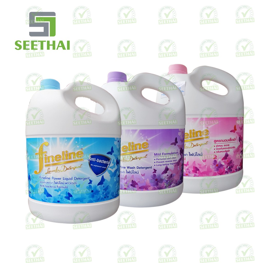 Nước giặt xả diệt khuẩn Anti Bacteria FINELINE Thái Lan 3000ml - can hồng/tím/xanh