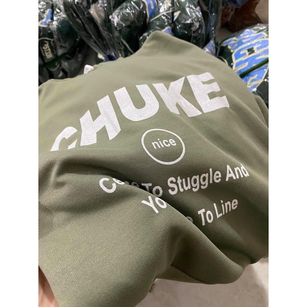 Áo Hoodie Unisex Nam Nữ In Chữ CHUKE Chất Nỉ Bông Siêu Đẹp. Áo Khoác Nỉ Dáng Rộng Dài Tay Màu Xanh Rêu | BigBuy360 - bigbuy360.vn