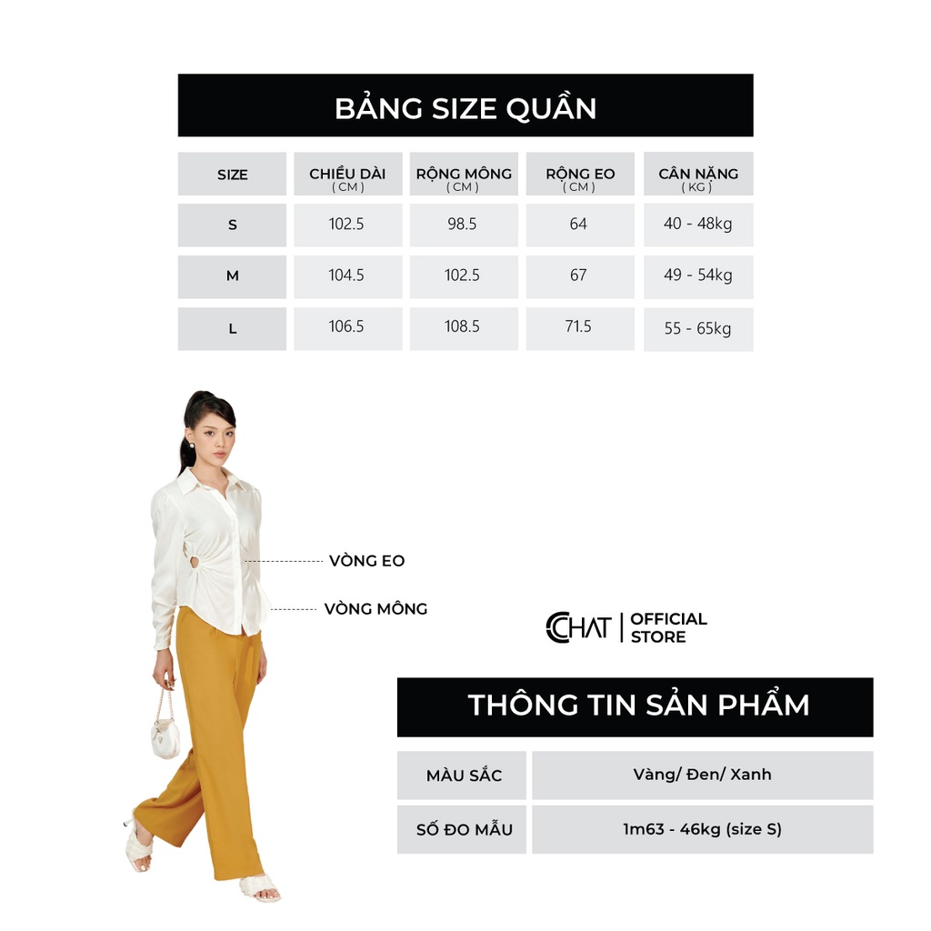 Quần Ống Rộng 𝐂𝐂𝐇𝐀𝐓 Cạp Cá Chun Sau Dáng Suông Chất Đũi Cao Cấp 12QDD2020ST