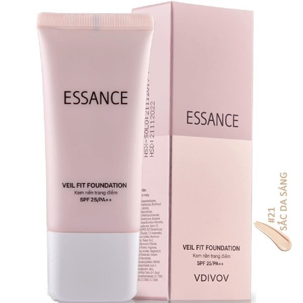 Kem Nền Số 21 Tông Da Nâu Essance Vdivov Veil Fit Foundation 30ml Deep Ivory Chính Hãng