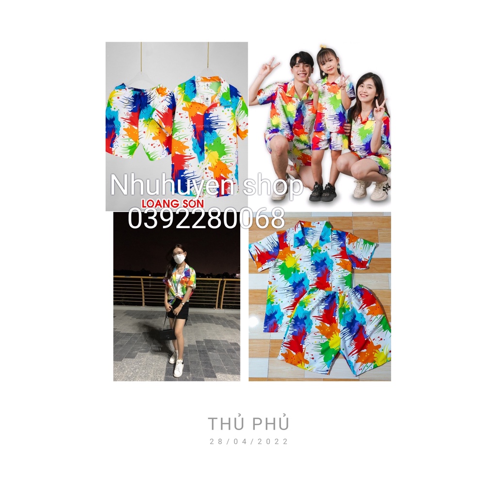 (chất kate thái 1 - kho HCM) bộ loang sơn đi biển, team - bộ hoa quả, trái cây big size- chuyên sỉ lẻ - nhuhuyen shop
