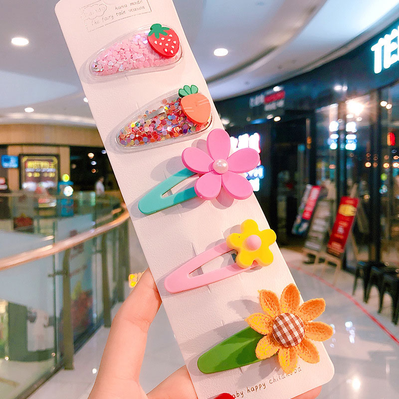 Set 5 Kẹp Tóc Hình Trái Cây Dễ Thương Cho Nữ