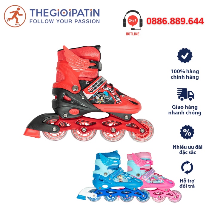 Giày Trượt Patin Trẻ Em Measin Bánh Đèn,  Giày patin chính hãng