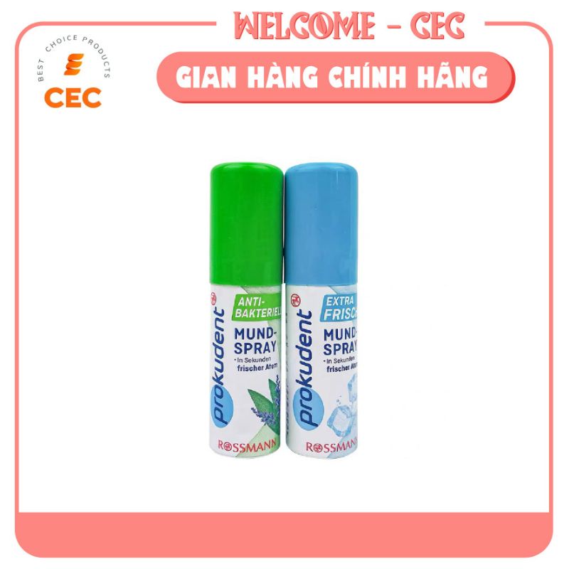 Xịt thơm miệng chính hãng Denkmit Đức, Lọ 15ml Prokudent khử mùi hôi miệng khử khuẩn hương tươi mát thảo mộc [CEC Store]