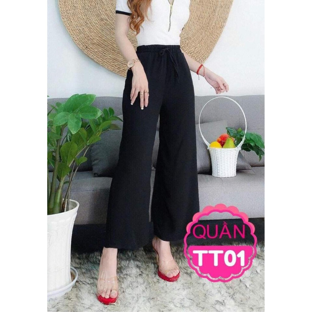 Quần ống rộng chất đũi TRẮNG MT359