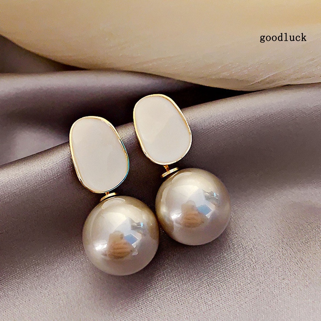 1 Cặp Bông Tai Nữ Đính Ngọc Trai Nhân Tạo Phong Cách Hàn Quốc