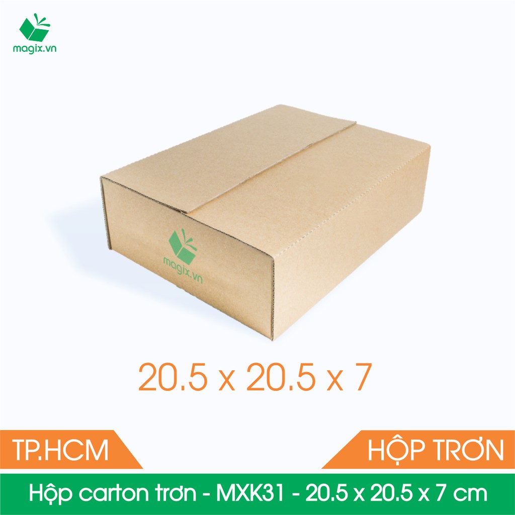 MXK31 - 20.5x20.5x7 cm - 25 Thùng hộp carton trơn đóng hàng