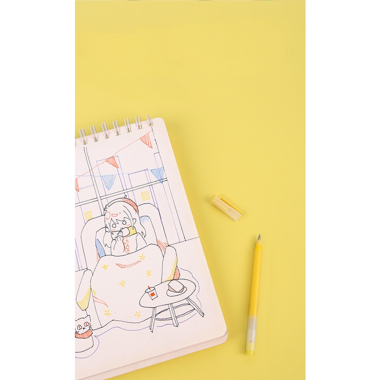 Set 7 Bút Bi Ngòi 0.5MM 1800M Nhiều Màu Sắc