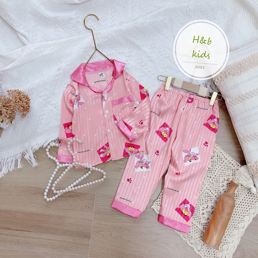 Set Bộ Mặc Nhà Pijama Lụa Gấm Cao Cấp Cho Bé - Họa Tiết Ngộ Nghĩnh Đáng Yêu