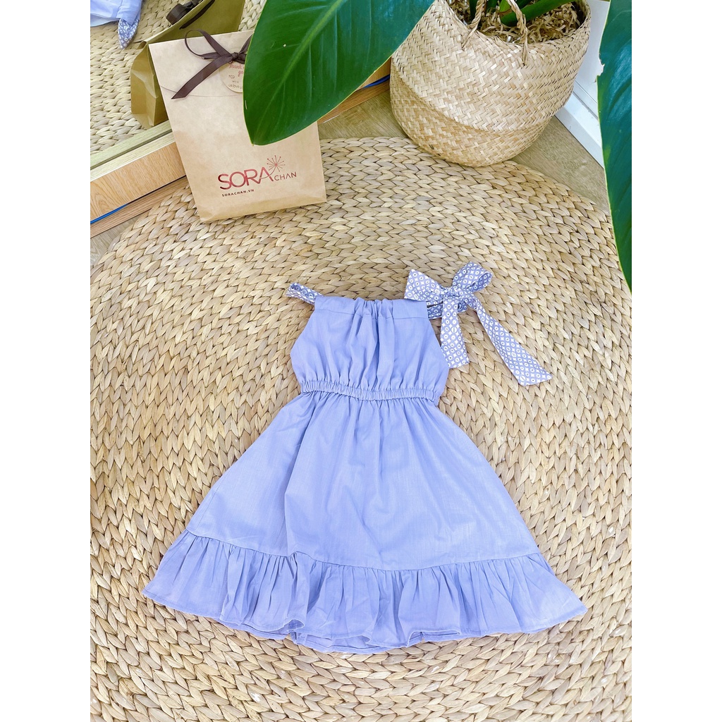 Đầm 2 Dây Nơ Vai Đủ Màu Sắc Cho Bé Gái 9kg-46kg SoraChan - M131, M132, M133, M134, M135