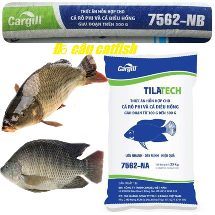 [GIAO HCM]01 BAO THỨC ĂN CÁ CARGILL 7562 (BAO 25KG) CHO CÁ ĂN HOĂC CÂU CÁ-28% ĐẠM-VIÊN 6 LY (6mm)-CÁM cá 7562