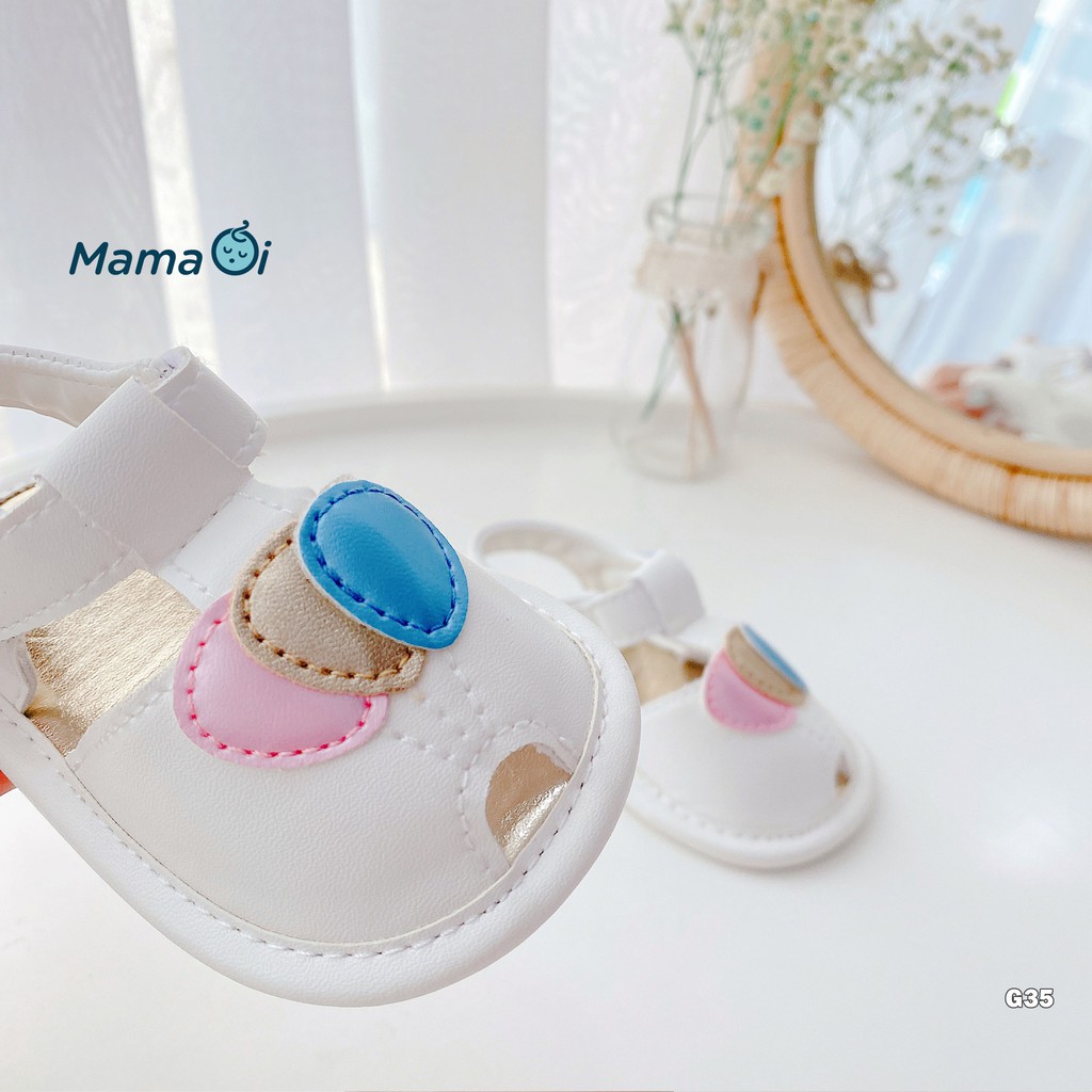 Giày sandal bong bóng màu trắng cho bé tập đi của Mama Ơi - Thời trang cho bé