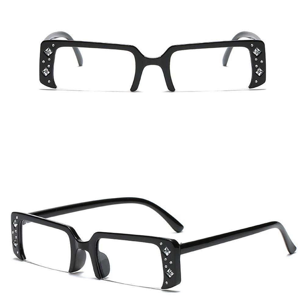QQMALL Kính Mát Gọng Vuông Đính Đá Chống Bức Xạ &amp; Bức Xạ Cho Nam &amp; Nữ