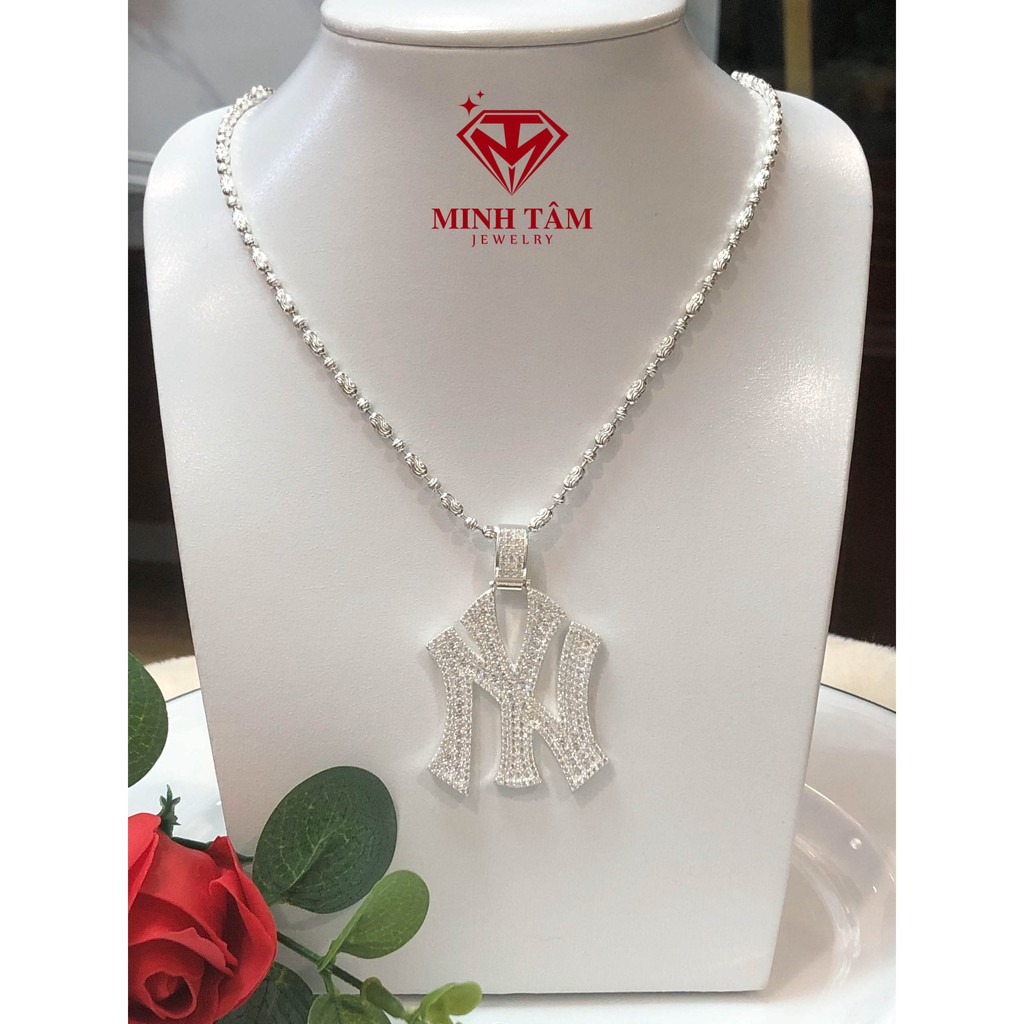 Mặt dây chuyền bạc nam NY bạc ta,Bộ dây chuyền bạc mặt NY bạc ta cao cấp cho nam-Minh Tâm Jewelry