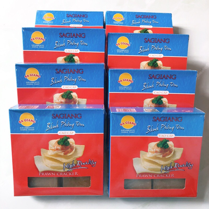 Bánh phồng tôm cao cấp Sa Giang siêu nhiều tôm hộp 200g thơm ngon, ngọt thịt