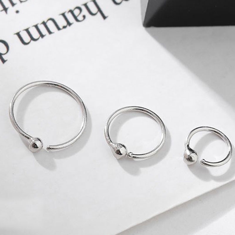 Khuyên tai mạ bạc 925 hình tròn đơn giản thời trang Hàn Quốc dành cho nữ