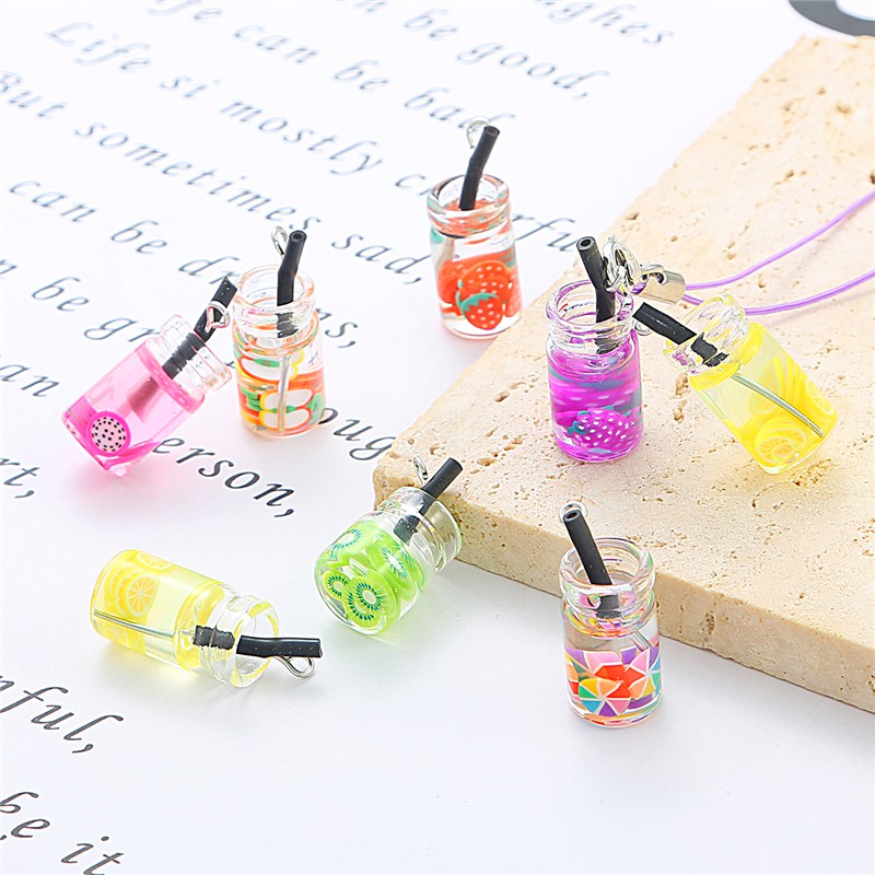 BEADIA Mặt Vòng cổ Lọ Điều Ước Thủy Tinh Mini Lấp Lánh (Có Lỗ)
