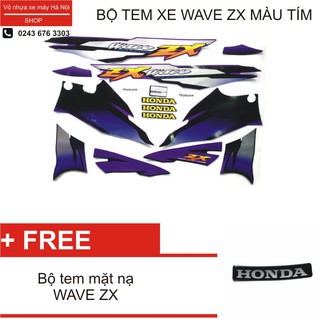 Bộ tem xe Wave ZX màu tím