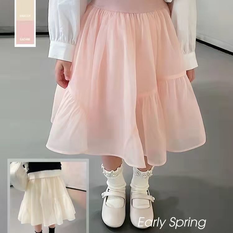 Chân Váy Lưới Xếp Li Phong Cách Thời Trang Xuân Thu Mới Dành Cho Bé Gái
